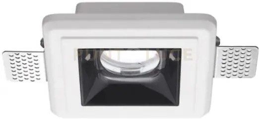 Gfa630- faretto in gesso finitura nera da incasso 1 luce attacco gu...