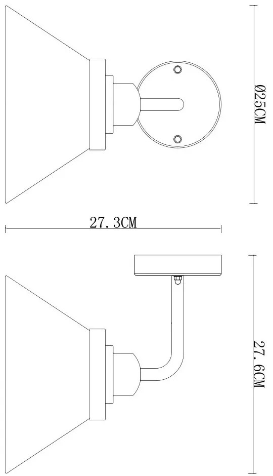 Applique E27 Bianca, IP54 per Esterni - Serie FOCUS Base E27