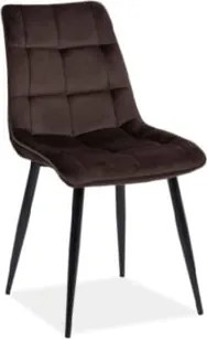 Sedia chic in velluto marrone/nero Blu48