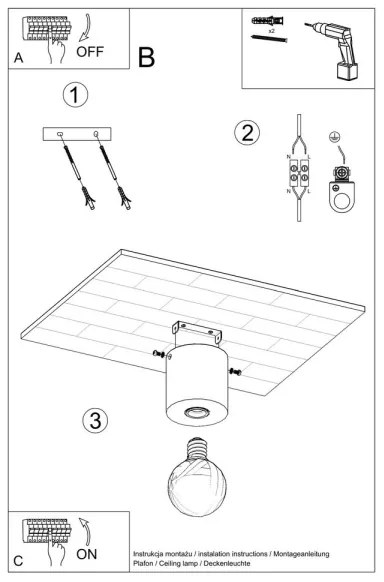 Plafoniera SALGADO 1xE27/60W/230V concrete