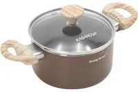 Casseruola 12 cm marrone scritta Cooking Therapy con coperchio