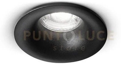 Faretto incasso fisso in acciaio nero oasis 1 luce attacco gu10 d.8...