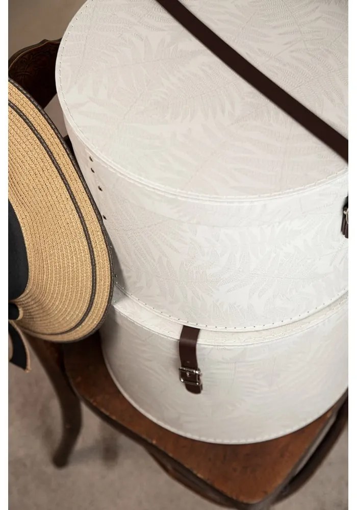 Scatole in set con coperchio color crema in cartone 2 pz ø 37,5x25,5 cm Rut Paper Laminate – Bigso