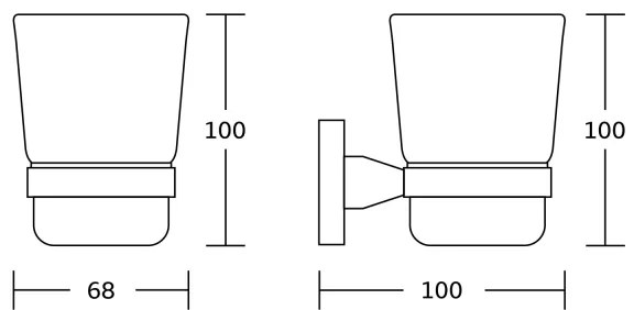 Aqualine - Portaspazzolino a parete SAMBA bianco latte vetro/cromo lucido