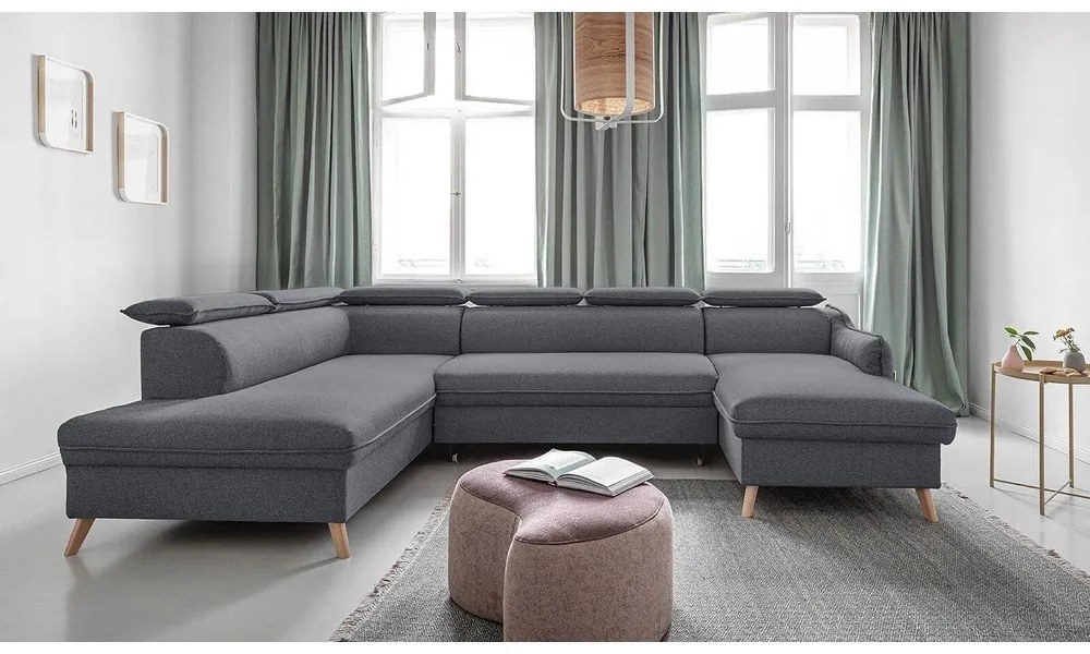 Divano letto angolare grigio scuro (angolo sinistro) Sweet Harmony - Miuform