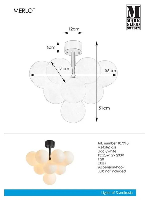Lampada da soffitto Plafond 13L Merlot - Markslöjd