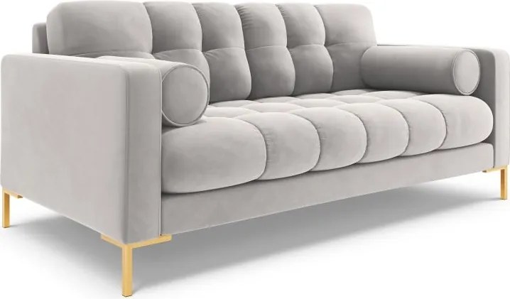 Divano Bali 2 posti in velluto con gambe oro - L152cm