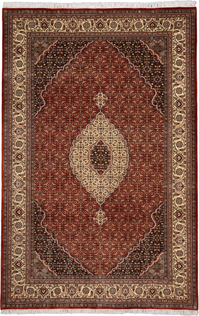 Tabriz Tappeto 200x310 Rosso (Indian) Annodato A Mano