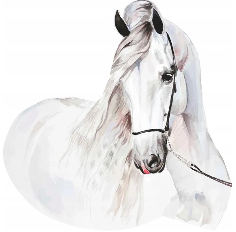 Adesivo da parete con motivo cavallo bianco 100 x 100 cm