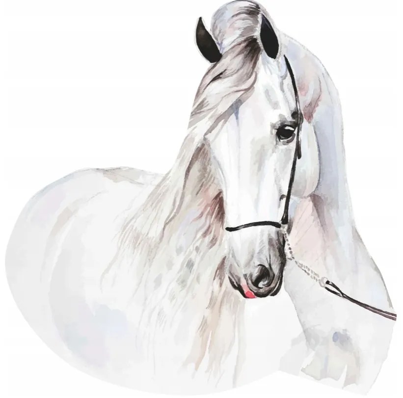 Adesivo da parete con motivo cavallo bianco 150 x 150 cm