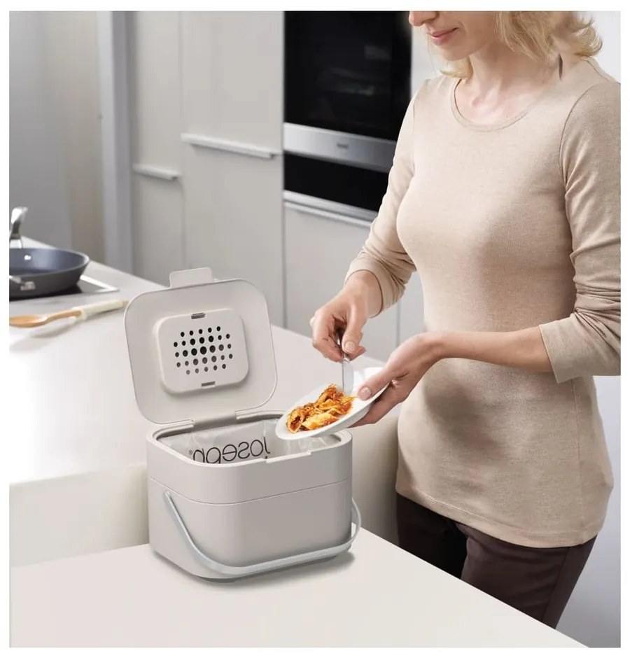 Contenitore per rifiuti compostabili bianco da 4 L Intelligent Waste - Joseph Joseph