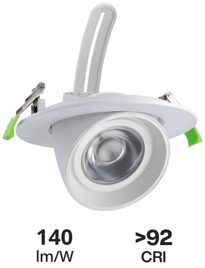 Faro LED da Incasso 44W Orientabile Foro Ø160mm Bianco-driver Philips Colore Bianco Naturale 4.000K