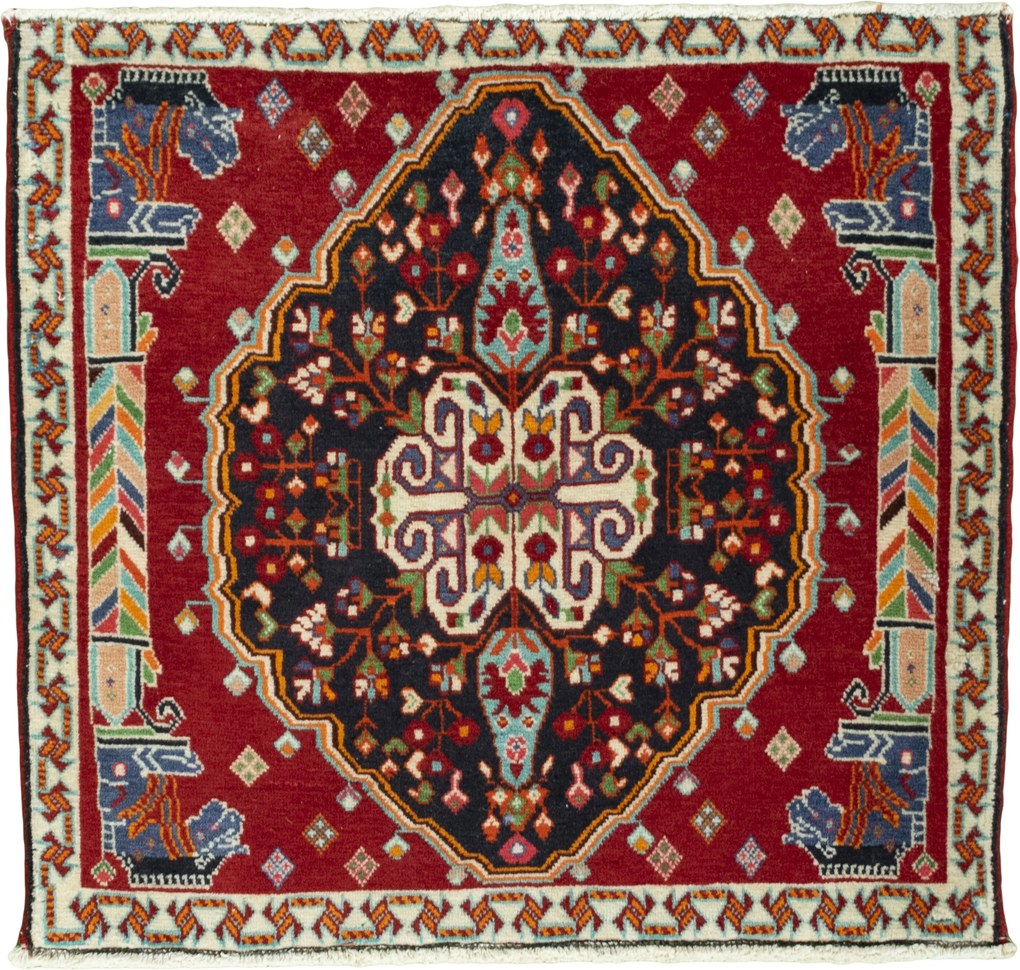 Shiraz Tappeto persiano 60 x 70 Rosso (Iran) Annodato A Mano