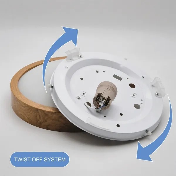 Brilagi-LED RGBW dimmerabile plafoniera CARVALHO SLIM 1xE27/15W/230V Wi-Fi rovere Ø 27 cm