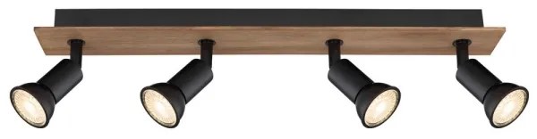 Globo 57998-4W - Faretto DREW 4xGU10/35W/230V legno/metallo