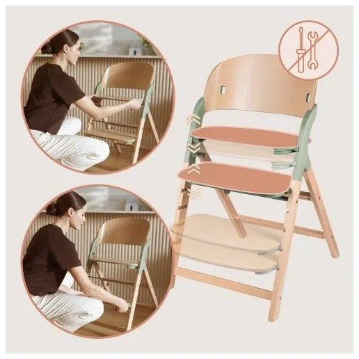 Lionelo - Seggiolina da pappa 3 in 1 MEGAN Legno Verde