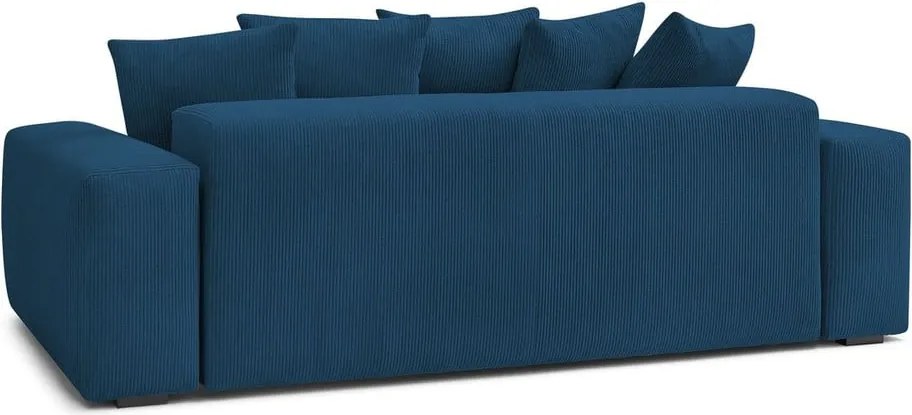 Divano in blu scuro con rivestimento in velluto a coste 280 cm Voltaire – Bobochic Paris