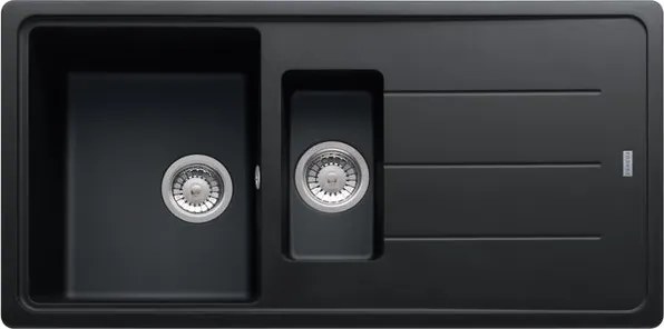 Lavello integrato 1.5 vasche in fragranite nero FRANKE Boston L 50 x L 97 cm, reversibile