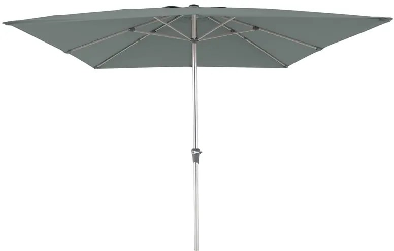Ombrellone a palo centrale grigio Aura NATERIAL con telo quadrato verde L 285 x P 285 x H 271 cm