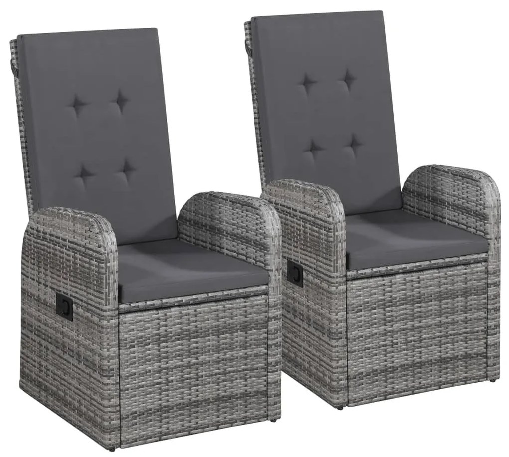 Set da pranzo da giardino 9 pz con cuscini grigio
