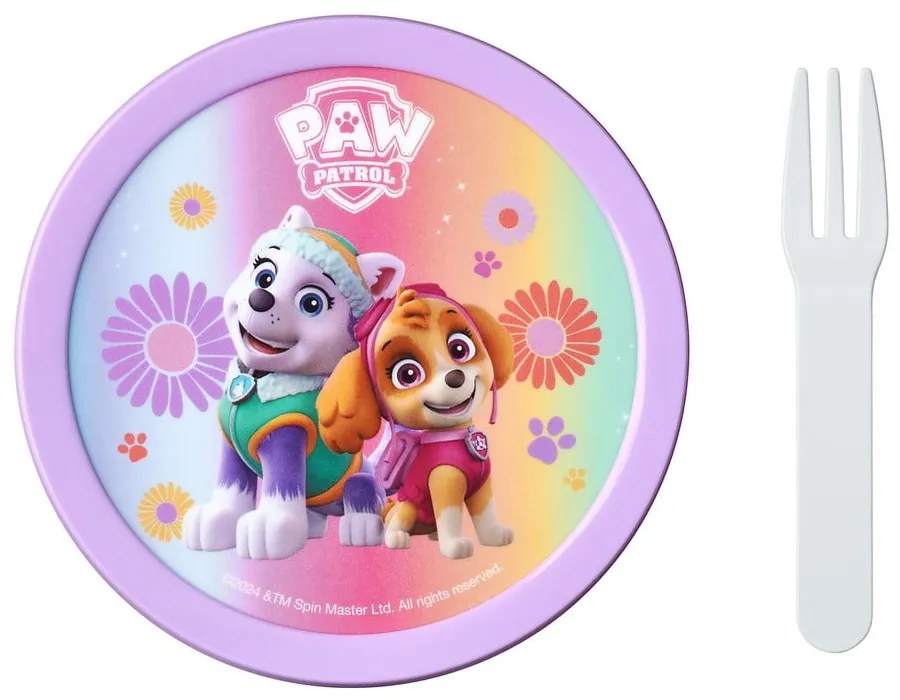 Scatola per la merenda dei bambini con forchetta Paw patrol girls - Mepal