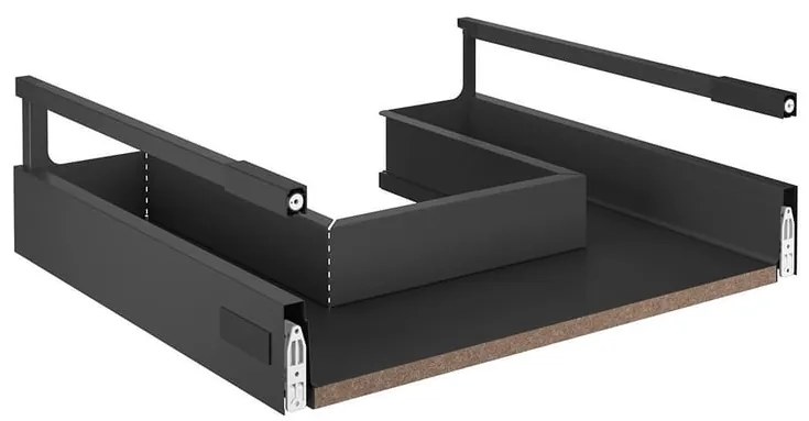 Cassetto sottolavello senza frontale DELINIA con taglio per sifone L 60 x P 58 cm grigio