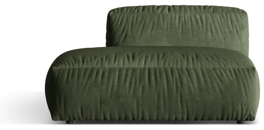 Parte divano componibile verde (con penisola a sinistra) con rivestimento in velluto Martina – Micadoni
