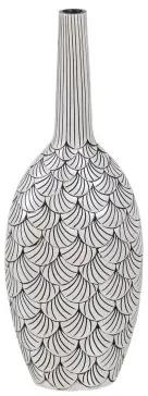 Vaso Bianco Nero Poliresina 23,5 x 13,5 x 60 cm