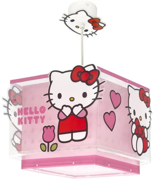 Dalber 73262 - Lampadario per bambini HELLO KITTY 1xE27/15W/230V rosa