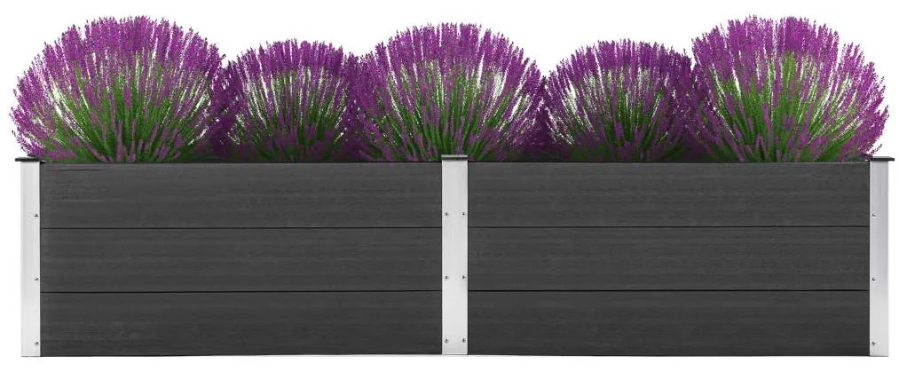 Letto Rialzato Da Giardino 250x100x54 Cm İn Wpc Grigio /