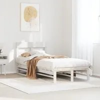 Letto senza Materasso Bianco 75x190 in Legno Massello di Pino 850819