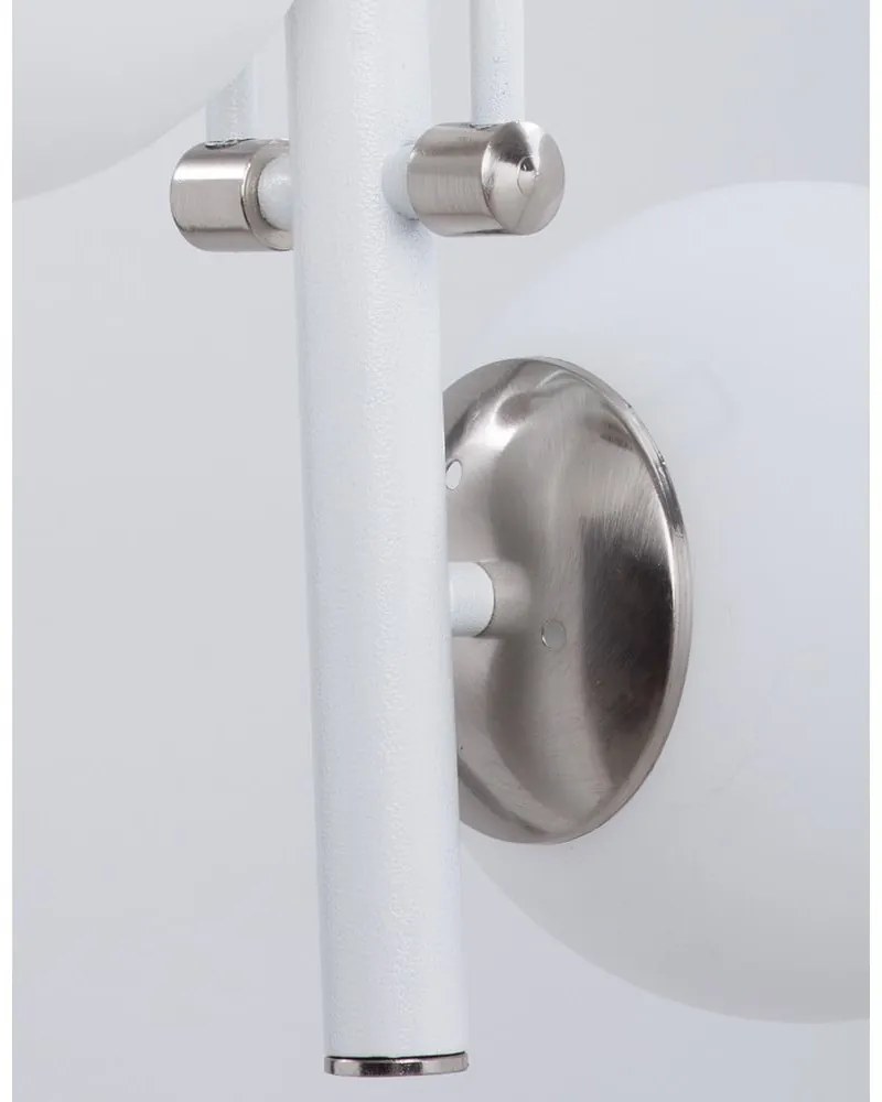 Lampada a sospensione con paralume in vetro bianco-argento ø 15 cm Libra - Squid Lighting