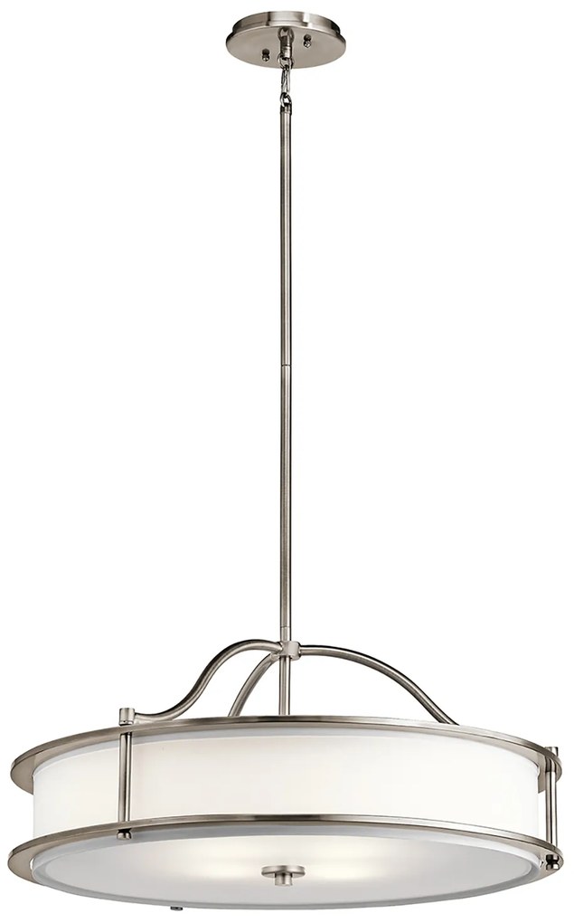 Lampadario Contemporaneo Emory Acciaio Peltro Classico 4 Luci E27