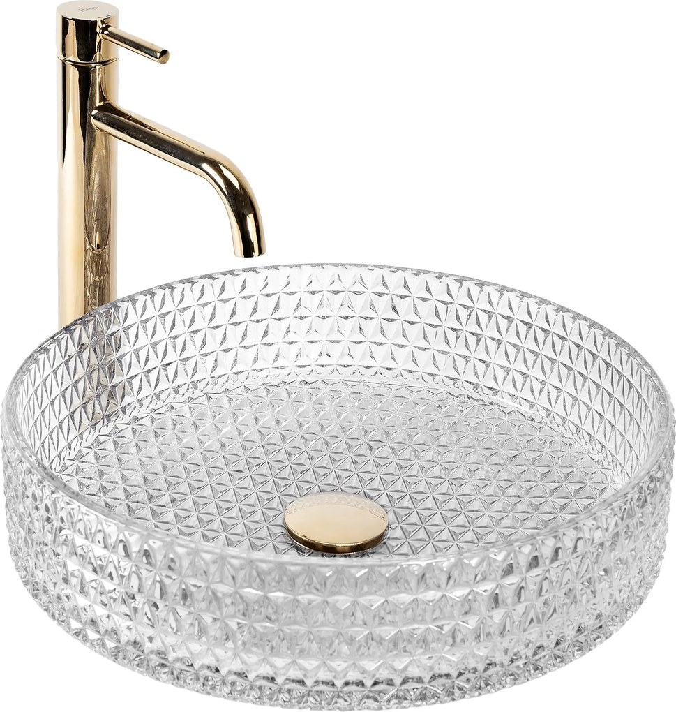 Lavabo da appoggio Rea Cristal Transparent 39