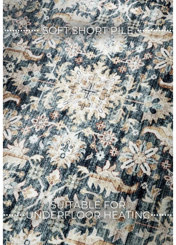 Tappeto blu 80x150 cm Saveh Blue Cream - Elle Decoration