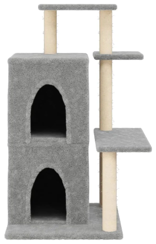 Albero per gatti con tiragraffi in sisal grigio chiaro 97 cm