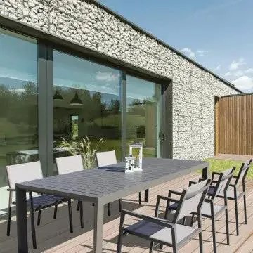 Tavolo allungabile Houston struttura in alluminio 135/180 x 70, Taupe