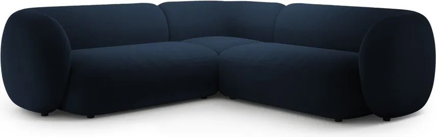 Divano angolare blu con rivestimento in velluto Kate – Micadoni