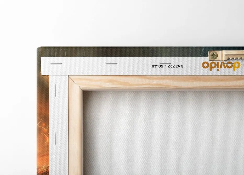 Quadro su tela – Duello tra drago e lupo