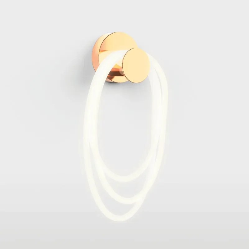 Applique LED neoclassico Polly dorato IP20, luce bianco caldo 2600 lumen,