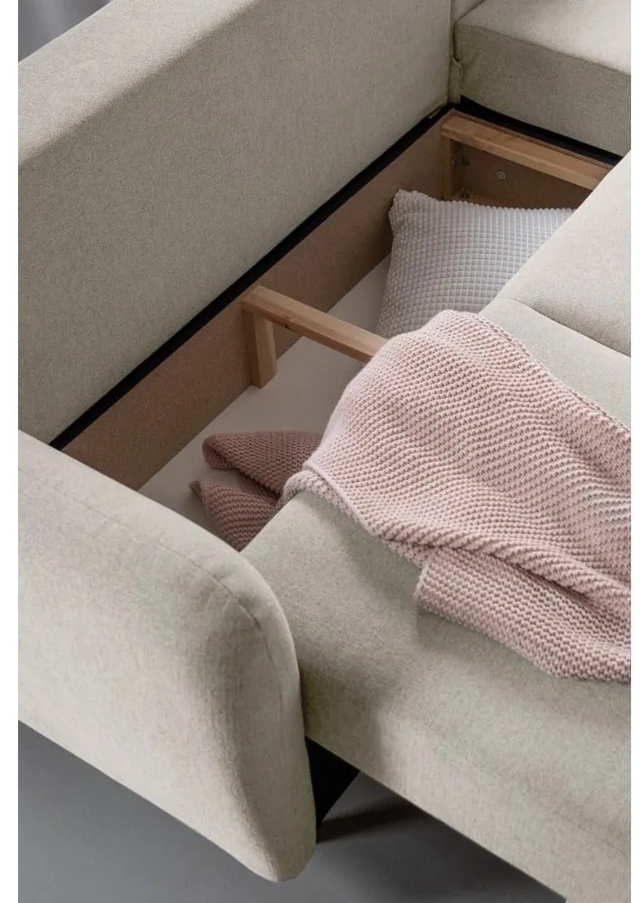 Divano letto angolare beige, angolo destro Scandic Lagom - Miuform