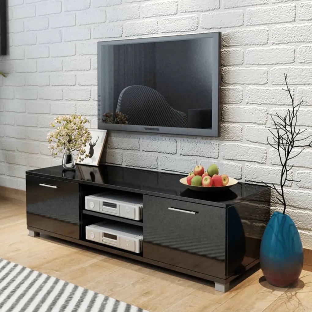 Mobile Porta Tv Nero Lucido 120x40,5x35 Cm /