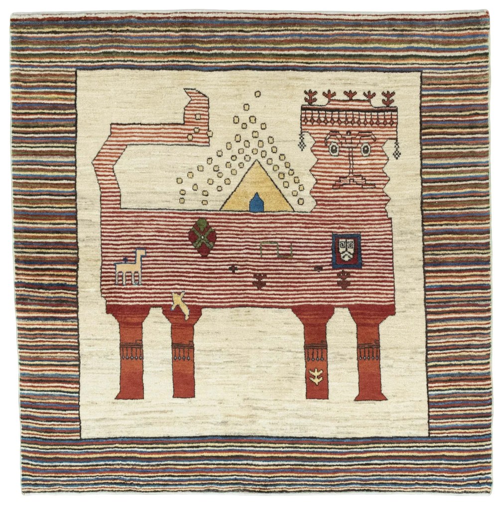 Gabbeh Tappeto persiano 160x160 Beige (Iran) Annodato A Mano