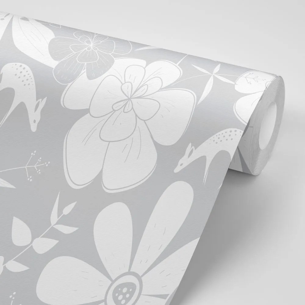 Carta da parati – Fiori fioriti delicati