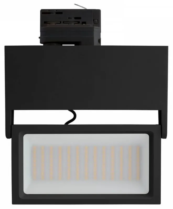 Faro LED 44W per Binario Trifase, 100°, Nero con driver Philips CRI92 Colore Bianco Caldo 3.000K