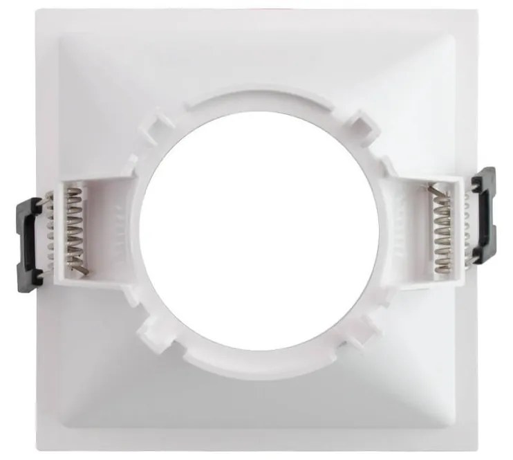 Faretto da Incasso Quadrato Bianco Fisso in Policarbonato Foro 85x85mm per GU10