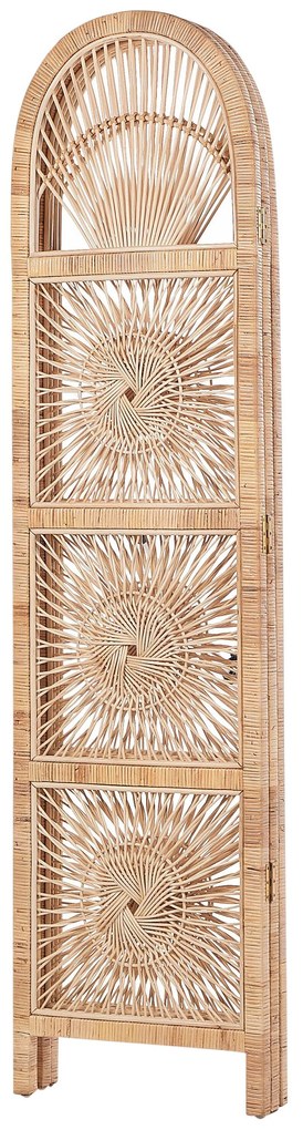 Paravento 3 pannelli rattan naturale 137 x 180 cm POMEZIA Beliani