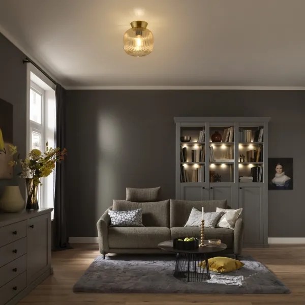 Schöner Wohnen 13574-27 - Plafoniera NAMI 1xE27/25W/230V Ø 20 cm oro/beige