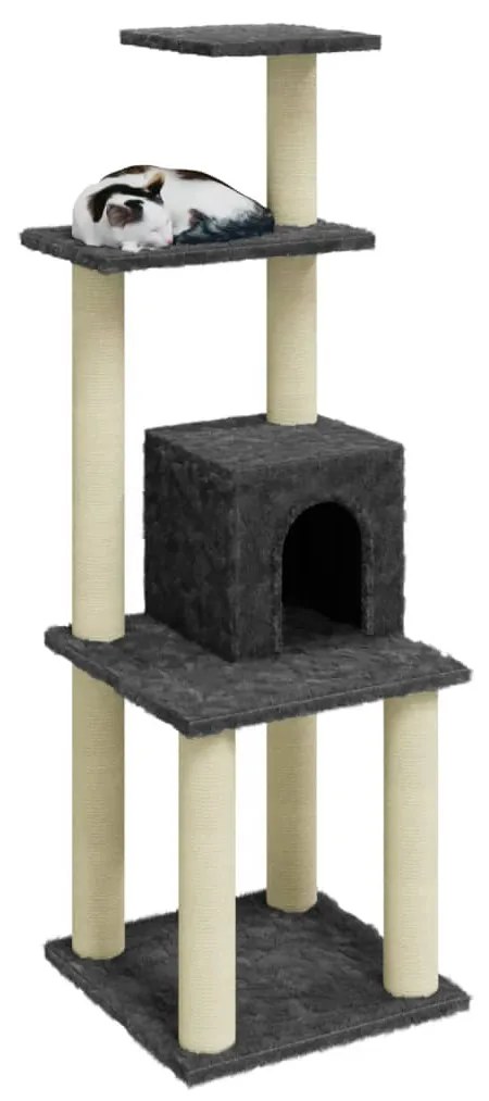 Albero per gatti con tiragraffi in sisal grigio scuro 105 cm