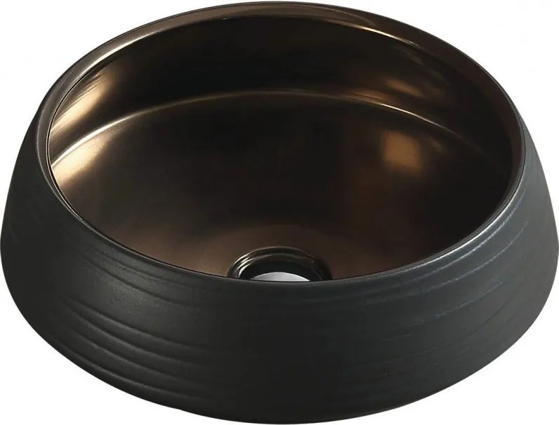 Mexen Ariana lavello da appoggio 43 x 43 cm, nero/oro - 22054366